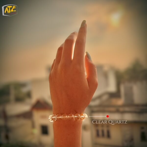 Clear Diamond Cut Glass Bracelet - For Concentrate & Calmness